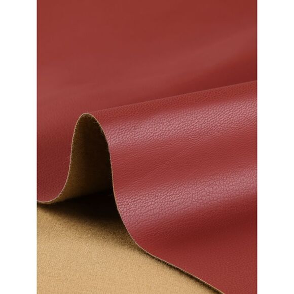 High Low Skirt Belted High Waist Side Button Decor Leather Skirt Wine - Picture 5 of 6